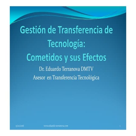 Gestión de Transferencia de Tecnología