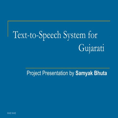 Gujarati Text-to-Speech Presentation