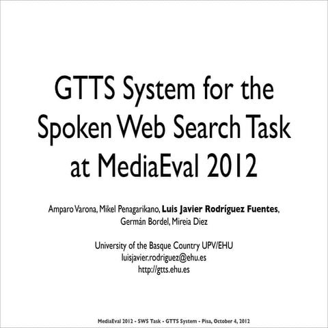 GTTS System for the Spoken Web Search Task at MediaEval 2012