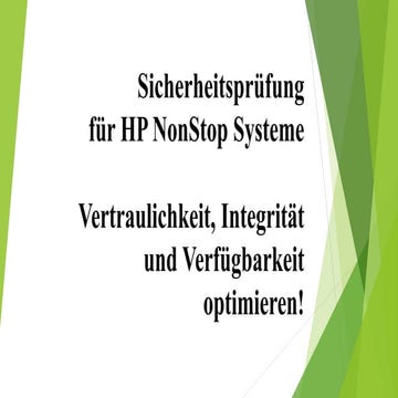 Sicherheitsprüfung für HP NonStop Systeme