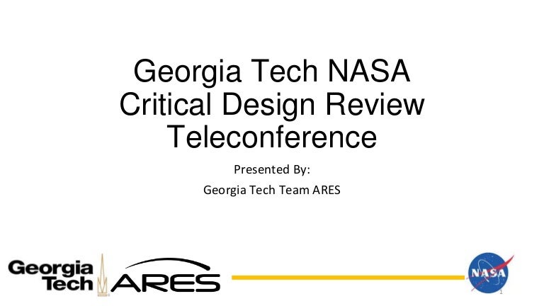 Critical Design Review Presentation For Project A R E S 