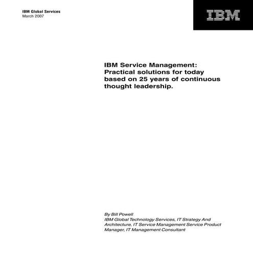 IBM Service Management Paper