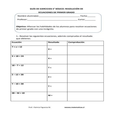 Guía n°4 ecuaciones-5°-básico
