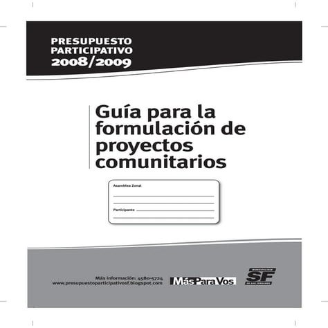 Guía para la Formulación de Proyectos Comunitarios | PDF