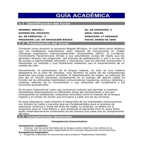 Guía Académica Inglés 1