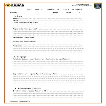 Guía análisis de texto