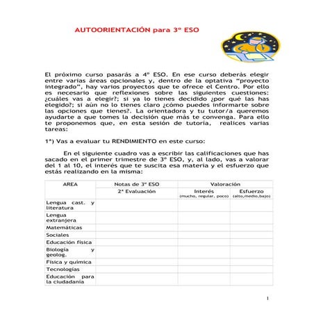 Guía autoorientación 3º eso