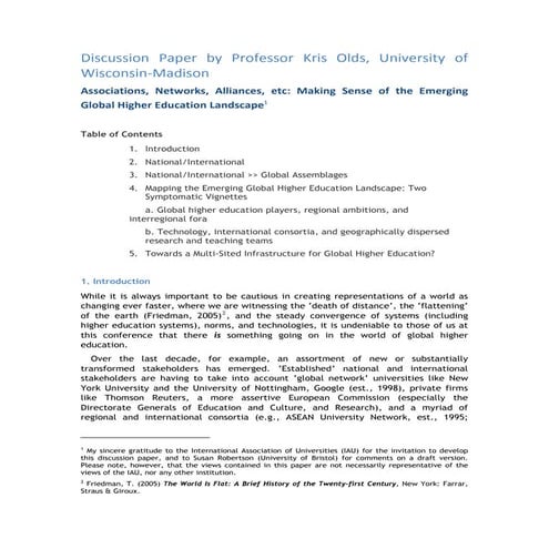 Guadal bd discussion paper by professor kris olds, university of wisconsin ma...