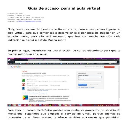 Guía de acceso  para el aula virtual