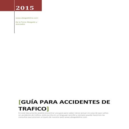 Guía de actuación en accidentes de tráfico