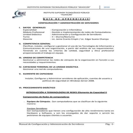 Configuración de Servidores Win2008