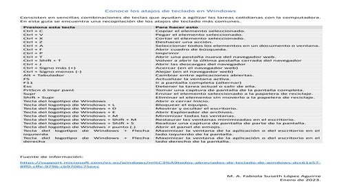 Guía de atajos de teclado en Windows