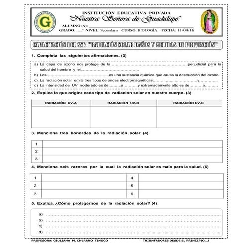 Guía  de  capacitación de sst 2-radiación solar