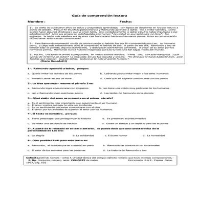 Guía de comprensión lectora