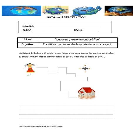 Guía de ejercitación puntos cardinales