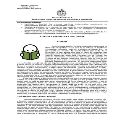 Guía3: Atención, aprendizaje e inteligencia