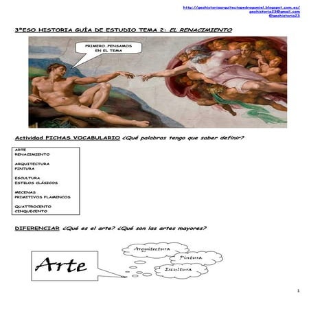 3ºESO Guía de estudio tema 2 El Renacimiento
