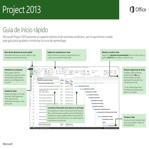 Guía de inicio rápido project 2013 | PDF