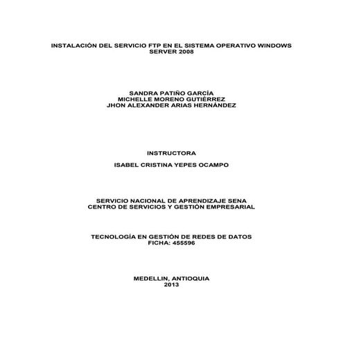 Guía de instalación del servicio ftp en windows server 2008