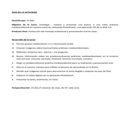 Guía de la actividad