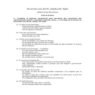 Guía de lectura el extraño caso del...
