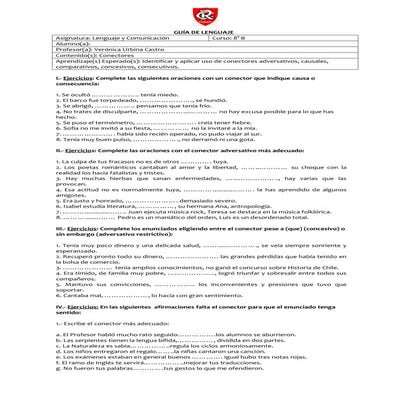 Guía de lenguaje conectores