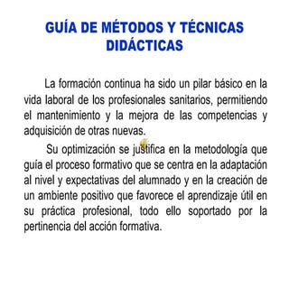 Guía de métodos y técnicas didácticas