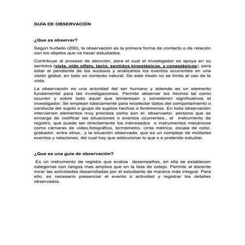 Guía de observación