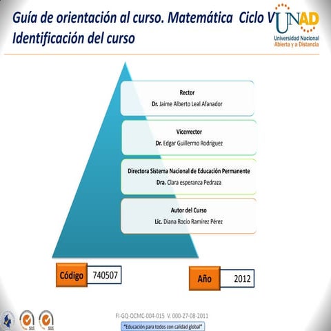 Guía de orientación al curso math v