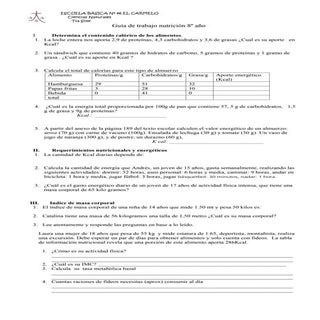 Guía de trabajo N°4nutrición 8º año