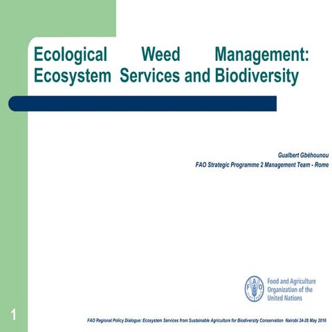 Biodiversity, Ecosystem Services and Water Conserving Measures for Agricultur...