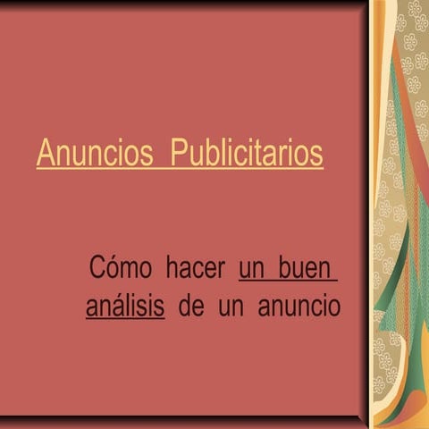 Guía para analizar anuncios publicitarios ( imágenes)