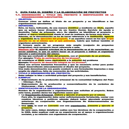 Guía para el diseño y la elaboración de proyectos | DOCX