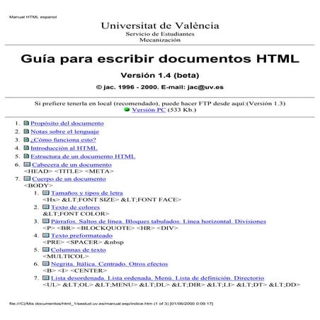 Guía para escribir documentos html