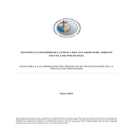 Guía para la elaboración del proyecto de investigación de la | PDF