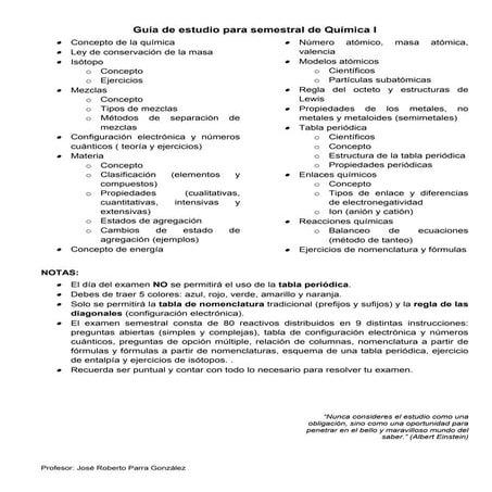 Guía para semestral