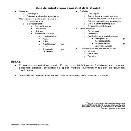 Guía para semestral