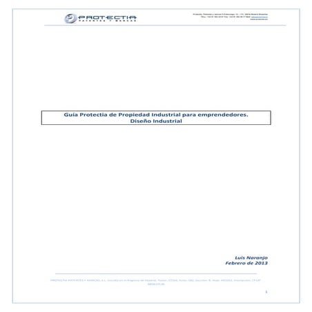 Guía Protectia de Propiedad Industrial para emprendedores. Diseño Industrial