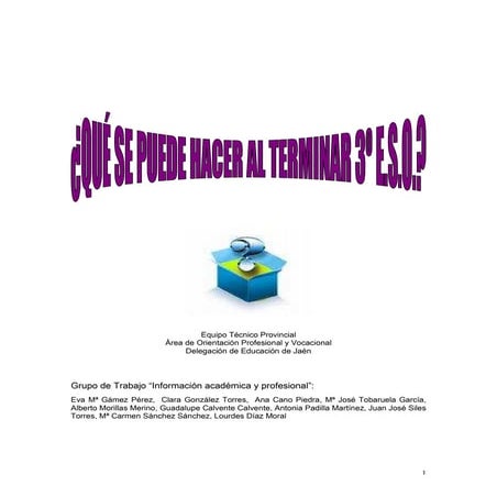 Guía que se puede hacer al terminar 3º eso df