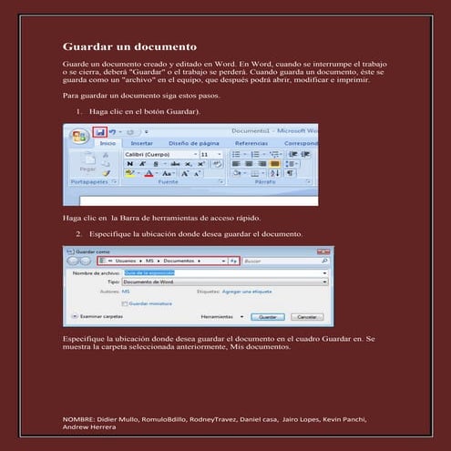 Guacomo guardar cerrar abrir un documentordar un documento
