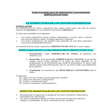 Guía resumida para la elaboración y presentación del proyecto de aula ...
