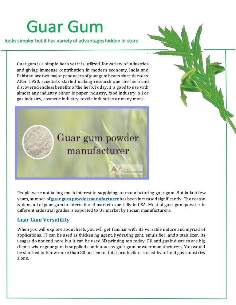 Guar gum health benefits & Uses in various industry