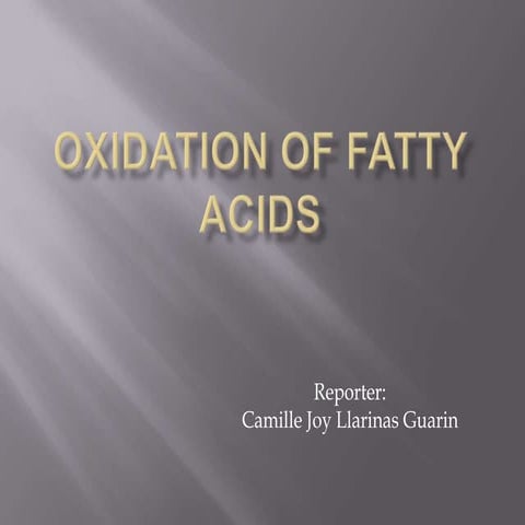 Oxidation of fatty acids