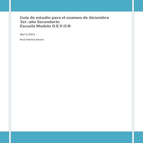 Guías de estudio para el examen de diciembre  3er año