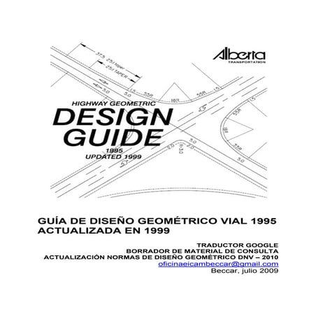 Guías diseño geométrico alberta canadá | PDF