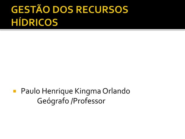 áGuas no brasil e no mundo
