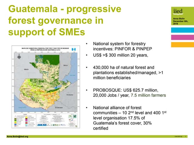 Guatemala - progressive forest governance in support of small- and medium-siz...