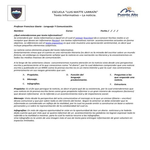 Guía texto informativo.