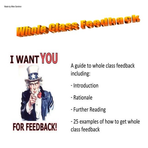 Gudie to whole class feedback