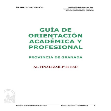 GUÍA DE ORIENTACIÓN AL TERMINAR 4º ESO GRANADA